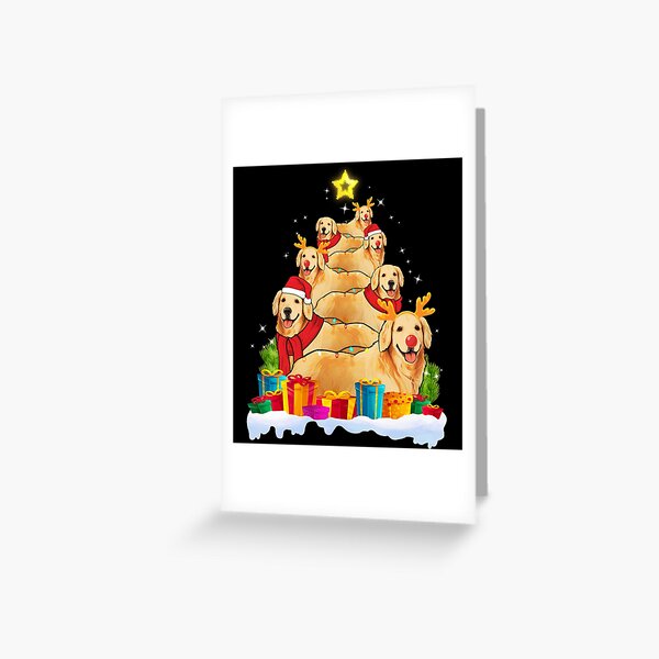 Golden Retriever Christmas Tree Funny gift Greeting Card