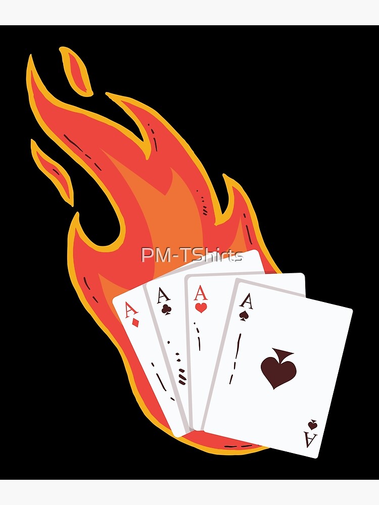 Burning Poker Cards Ace Asse Card Game Postcard By Pm Tshirts Redbubble