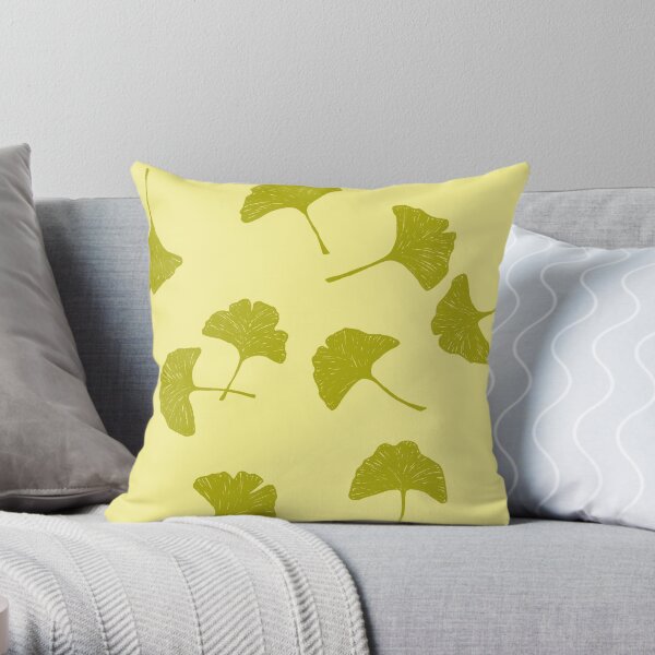 Ginkgo Leaves Throw Pillow