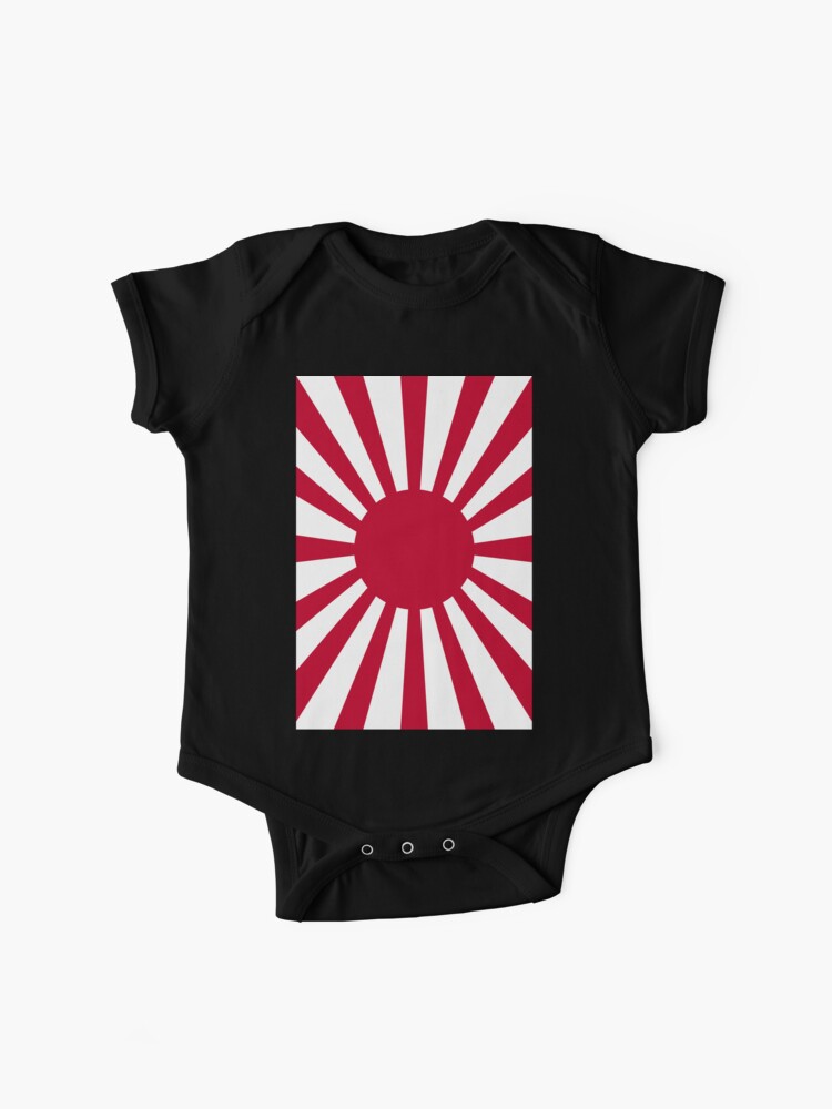 Body Para Bebe Bandera De Guerra Japonesa Ejercito Imperial Japones Segunda Guerra Mundial Guerra Japon Nippon Retrato En Negro De Tomsredbubble Redbubble