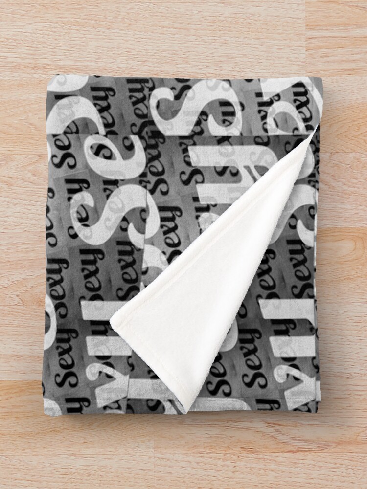 Thumbnail 3 of 6, Throw Blanket, Typographic Collage Pattern designed and sold by DFLCreative.
