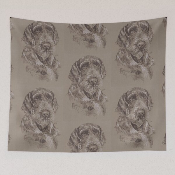 Item preview, German Wire-haired Pointer Portrait in Graphite designed and sold by BarbBarcikKeith.