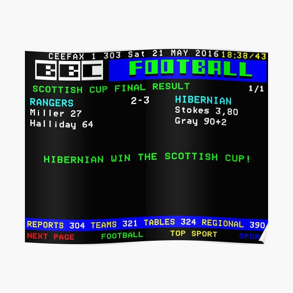 Hibernian Rangers 2016 Scottish Cup Final Poster