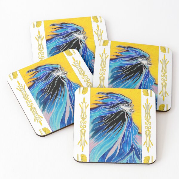 Artikelvorschau, Afghanischer Windhund, Art Deco. Blau und Gold. entworfen und verkauft von chepea2.