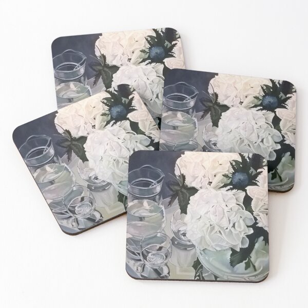 Item preview, Glass Reflections with white hydrangeas designed and sold by LouisaJSimpson.