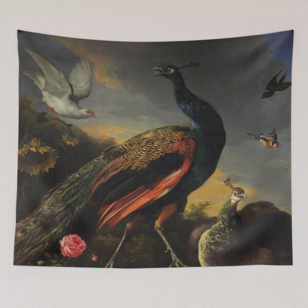 Aperçu de l'œuvre Paons peacock - Peinture Hondecoeter créée et vendue par Bebichic.