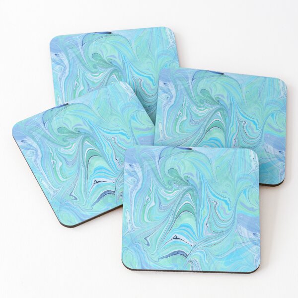 Item preview, Marbled Paper Abstract : Melusina's Scream 2 ..Deeper Underwater designed and sold by MarbleCloud.