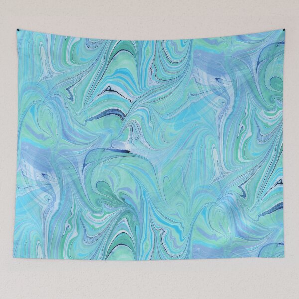 Item preview, Marbled Paper Abstract : Melusina's Scream 2 ..Deeper Underwater designed and sold by MarbleCloud.