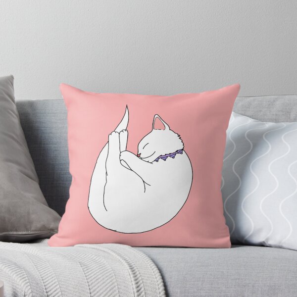 Item preview, white cat, little furry kitty drawing designed and sold by ventumpluviam.
