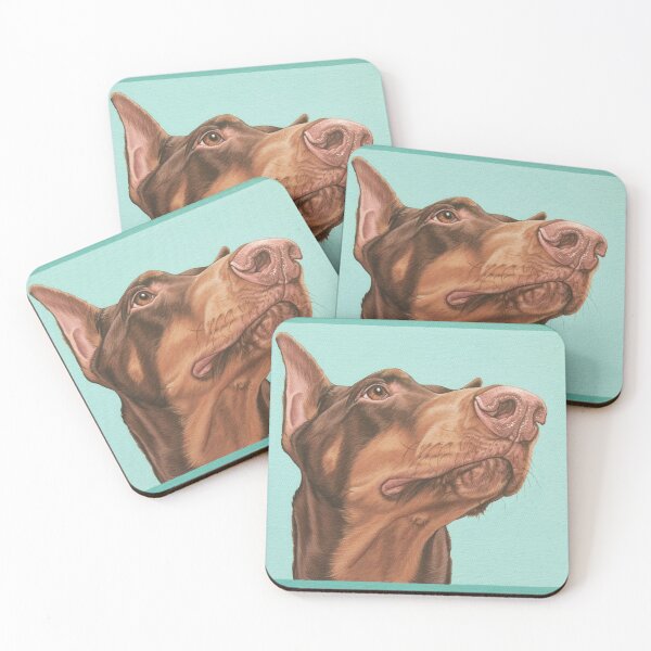 Artikelvorschau, Königliches und majestätisches rotes Dobermann-Pincher-Gemälde, Dobie-Hundeportrait entworfen und verkauft von Pop Zoo.