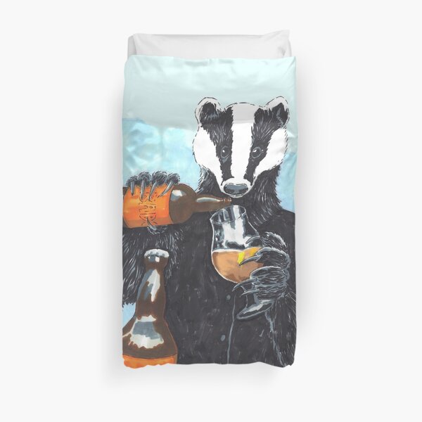 Craft Beer Badger Duvet Cover