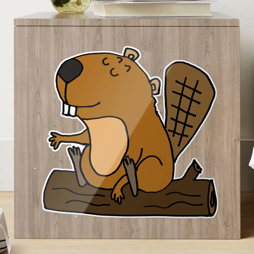 Set Of 2 Car Seat Covers Cute Funny Cartoon Beaver Waving His