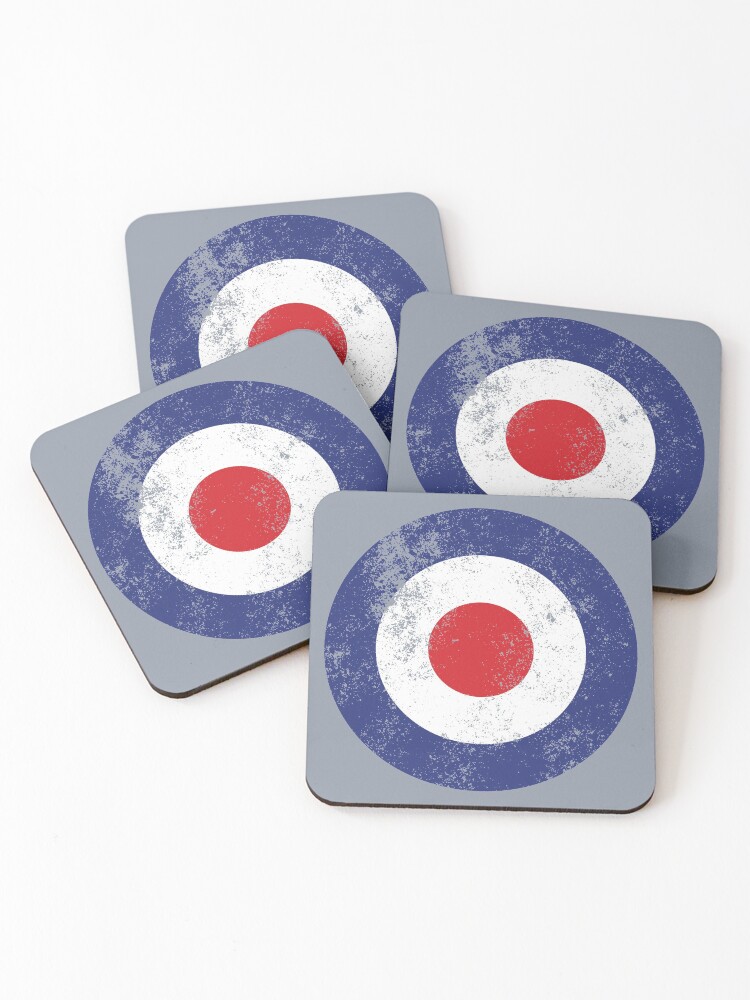 RAF Type D Roundel Mod Target Logo Coasters Set of 4