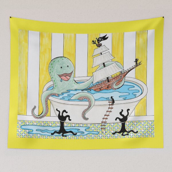 Item preview, Bathtime With The Octopus designed and sold by dahlymama.