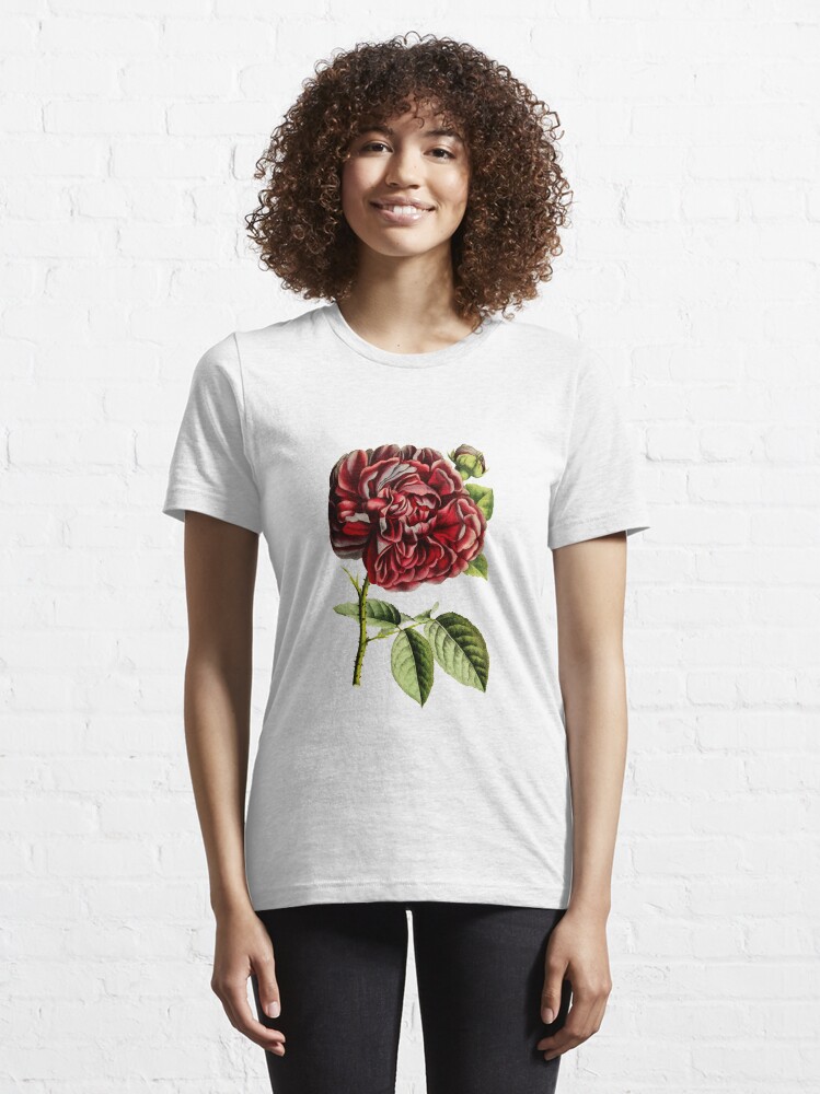 Alternative Ansicht von Nostalgische gefüllte tiefrote Rose Essential T-Shirt