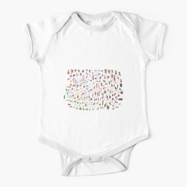 Tree of Animal Life - Evolution is change in the heritable characteristics of biological populations over successive generations Short Sleeve Baby One-Piece