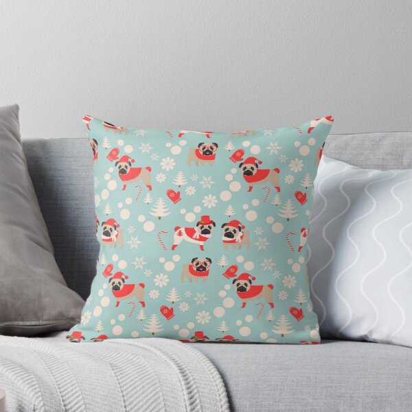 Item preview, Snow Pugs on Light Blue designed and sold by pugmom4.