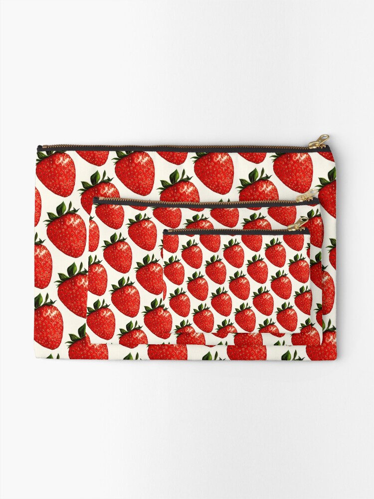 Alternate view of Strawberry Pattern Zipper Pouch