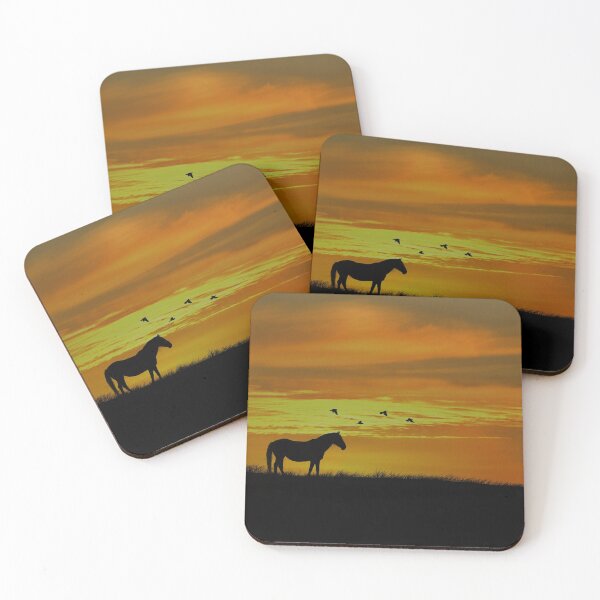 Item preview, Horse in Southwestern Sunrise with Birds designed and sold by Stephanie Laird.