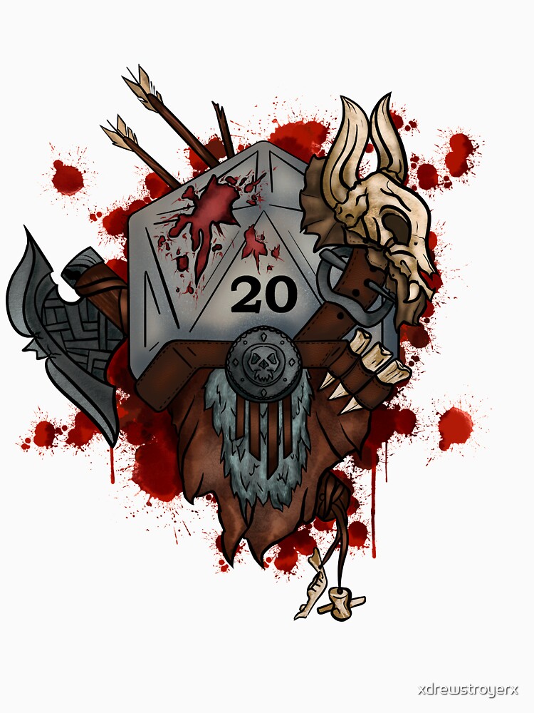 Thumbnail 7 of 7, Classic T-Shirt, D&Dice; Barbarian designed and sold by xdrewstroyerx.