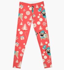Holiday Pugs in Sweaters Leggings