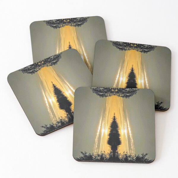 Item preview, Golden ray of light on the pine tree designed and sold by Ioka.