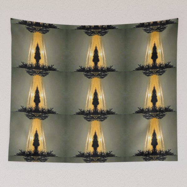 Item preview, Golden ray of light on the pine tree designed and sold by Ioka.