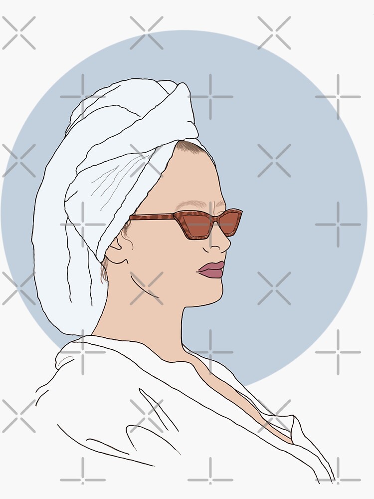 "Self Care Girl in Robe" Sticker by SabrinaJune Redbubble