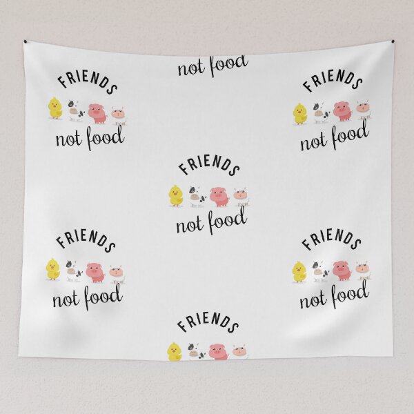 Item preview, Friends Not Food Animals -  Vegetarian Vegan Message Farmhouse designed and sold by Bebichic.