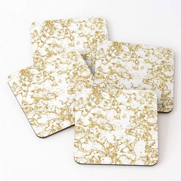 Item preview, Gold White Marble Confetti designed and sold by art-in-a-bottle.