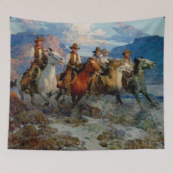 Item preview, “Riders of the Dawn” by Frank Tenney Johnson designed and sold by PatricianneK.