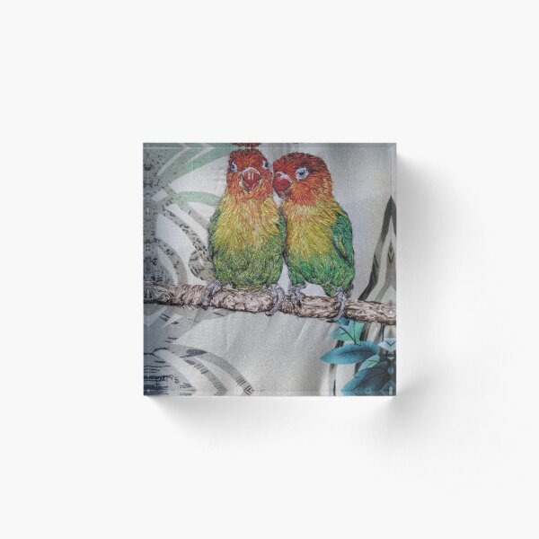 Lovebirds pair Acrylic Block