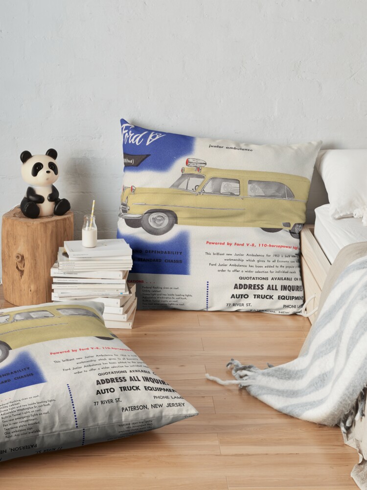 Alternate view of 1953 Ford Junior Ambulance advertisement Floor Pillow