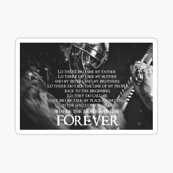 Brave May Live Forever - Viking Prayer Sticker