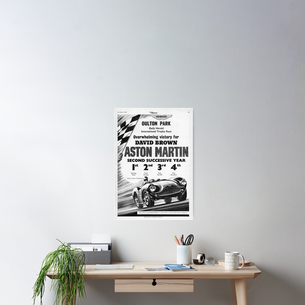 The Autocar Aston Martin DBS3 race car advertisement from 1956 Poster