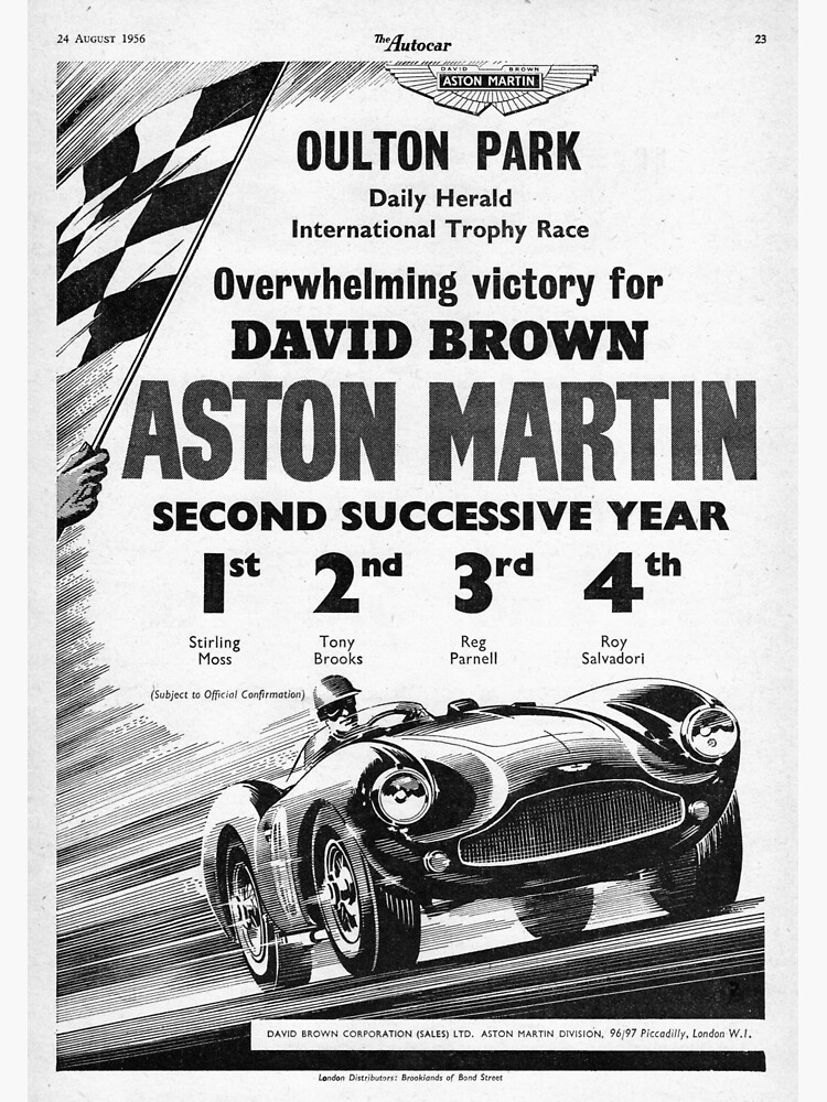 The Autocar Aston Martin DBS3 race car advertisement from 1956 by liesjes