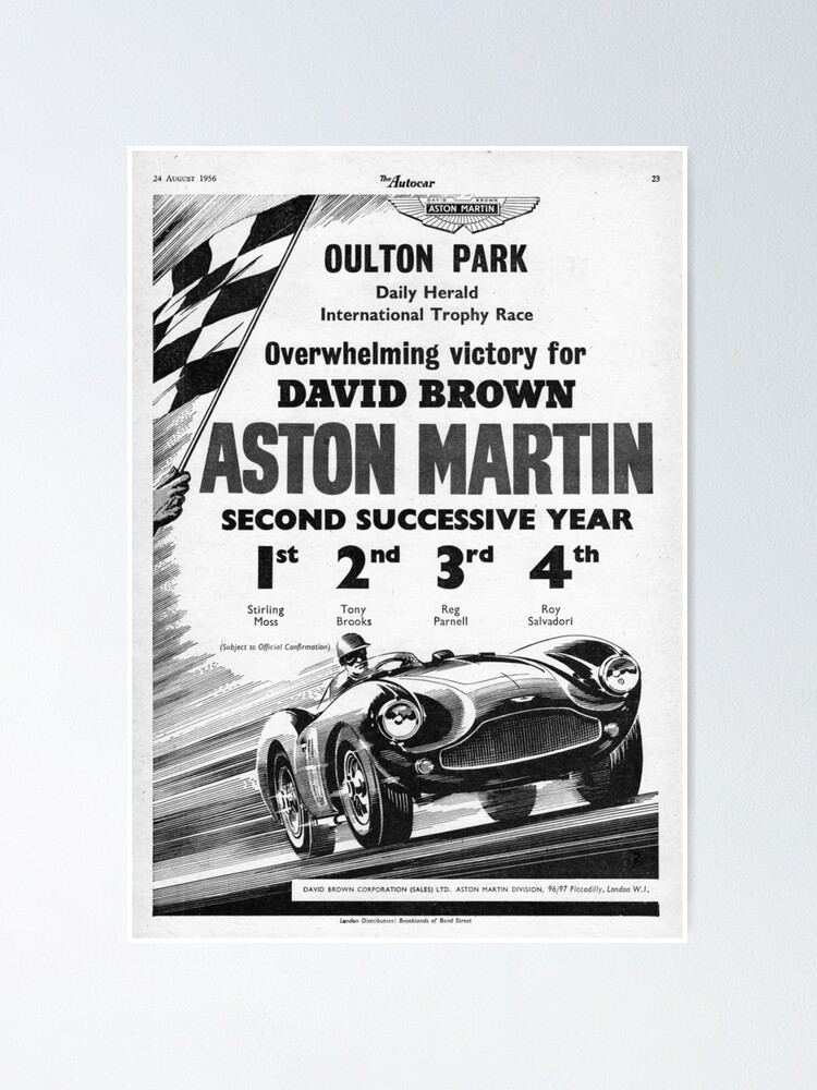 Alternate view of The Autocar Aston Martin DBS3 race car advertisement from 1956 Poster