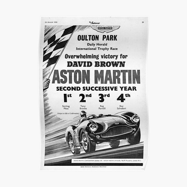 The Autocar Aston Martin DBS3 race car advertisement from 1956 Poster