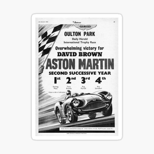 The Autocar Aston Martin DBS3 race car advertisement from 1956 Sticker