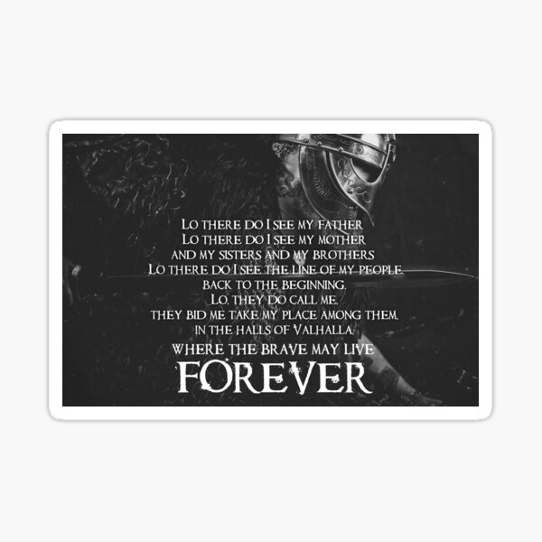 Brave May Live Forever - Viking Prayer Sticker