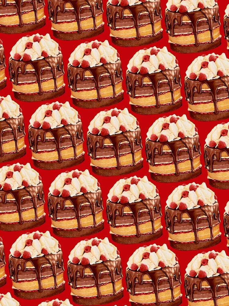 Thumbnail 4 of 4, iPhone Case, Chocolate Raspberry Cake Pattern designed and sold by KellyGilleran.