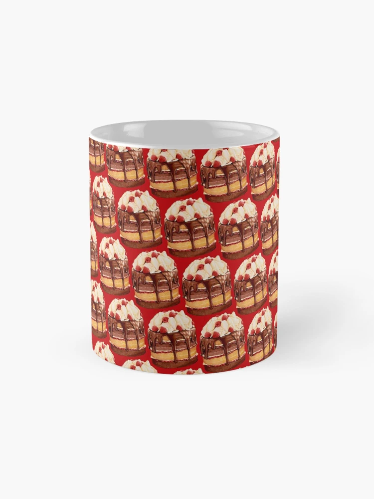 Thumbnail 4 of 6, Coffee Mug, Chocolate Raspberry Cake Pattern designed and sold by Kelly Gilleran.