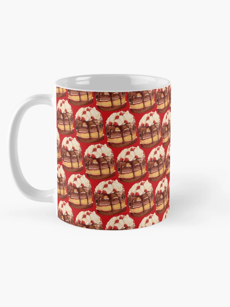 Thumbnail 5 of 6, Coffee Mug, Chocolate Raspberry Cake Pattern designed and sold by Kelly Gilleran.