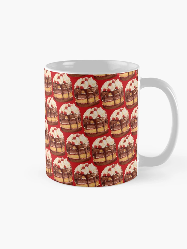 Thumbnail 3 of 6, Coffee Mug, Chocolate Raspberry Cake Pattern designed and sold by Kelly Gilleran.