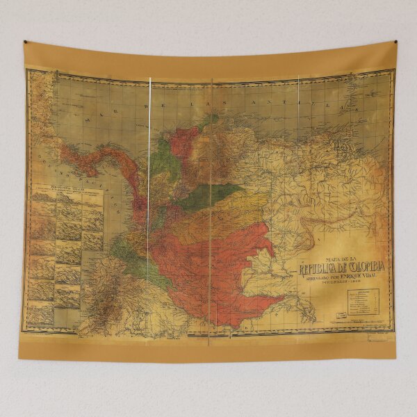 Item preview, Mapa de la Republica de Colombia by Enrique Vidal (1912) designed and sold by allhistory.