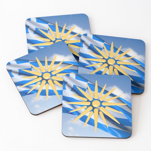 Item preview, Greek flag with ancient symbol of Macedonian Star designed and sold by Lefteris Betsis.