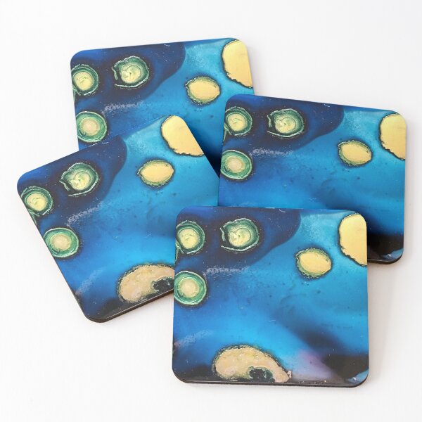 Item preview, Blue ink experiment gold circles designed and sold by Thedisc0panda.