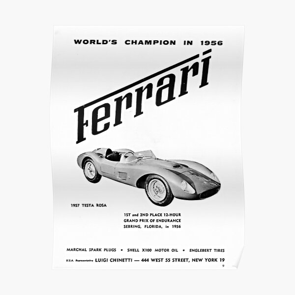 1957 Ferrari Testa Rossa advertisement Poster