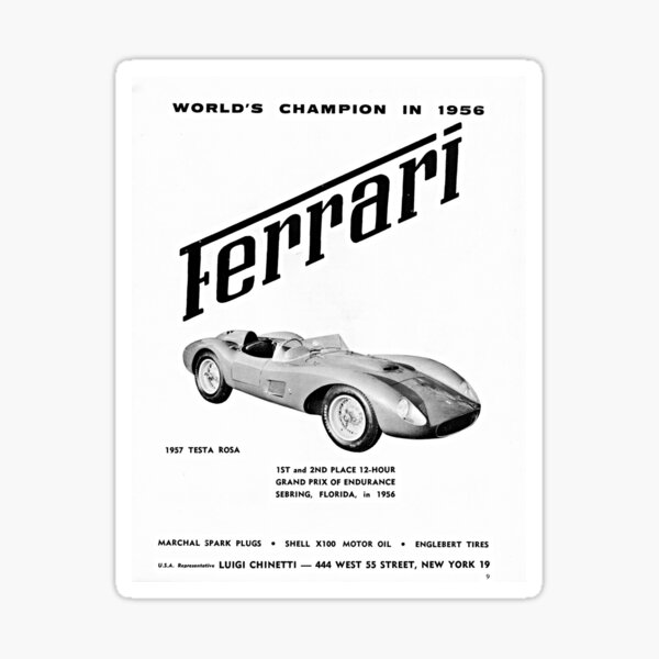 1957 Ferrari Testa Rossa advertisement Sticker