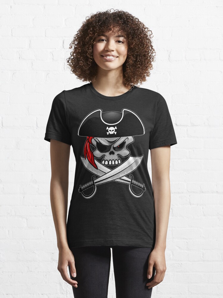 T-shirt design with a pirate skull and saber Vector Image